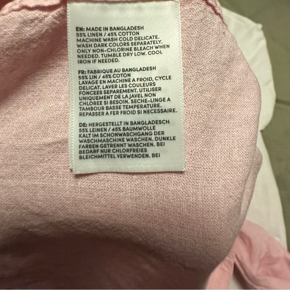 LOT OF 2 - Lands' End Men's White & Pink Linen & Cotton Button Downs - Size XL - Picture 11 of 11
